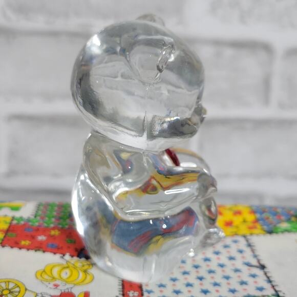 Fenton January July Birthstone Heart Glass Bear - Picture 2 of 6